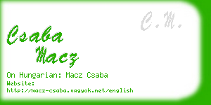 csaba macz business card